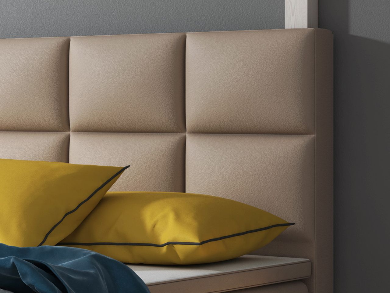 IHG Boxspringbett Miami 140x200 cm Kunstleder Muddy