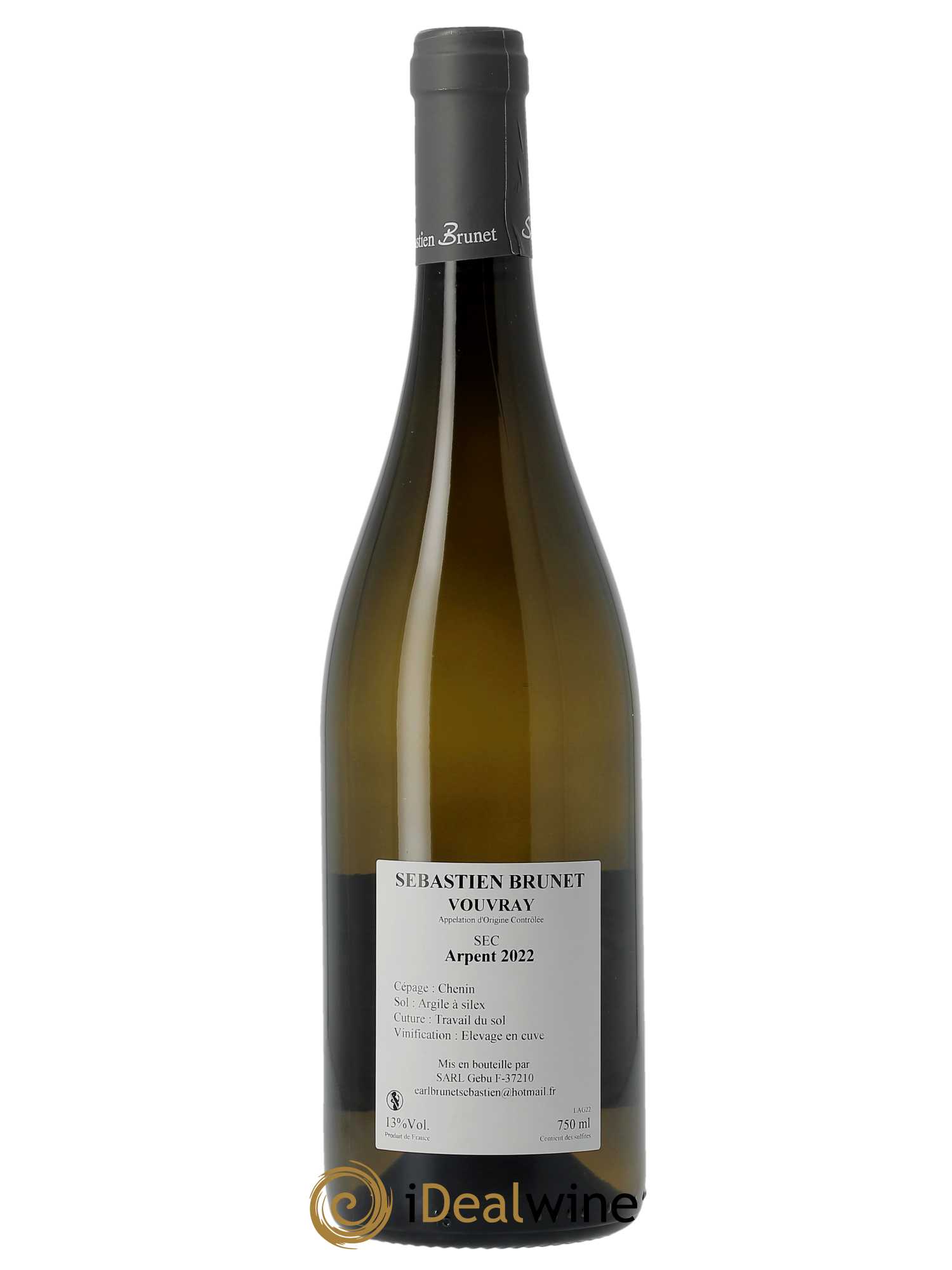 Vouvray Les Arpents Sébastien Brunet  2022 - Lot de 1 Bouteille