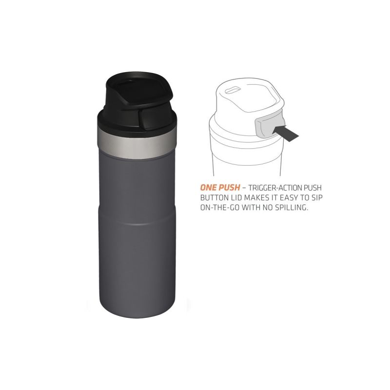 Stanley Classic Trigger-Action Travel MUG 12oz \/350ml Charcoal