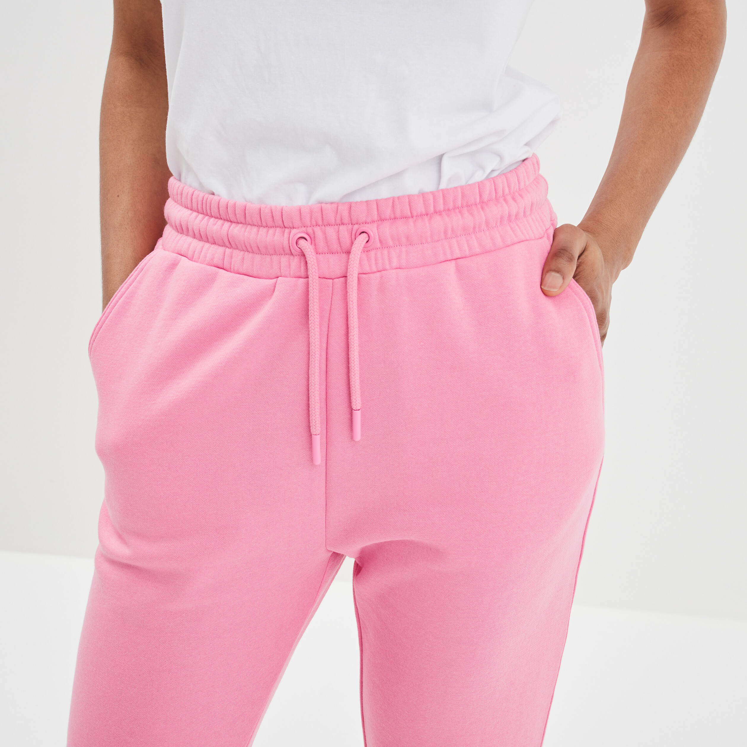 Pantalon jogging droit molleton rose femme | La Halle