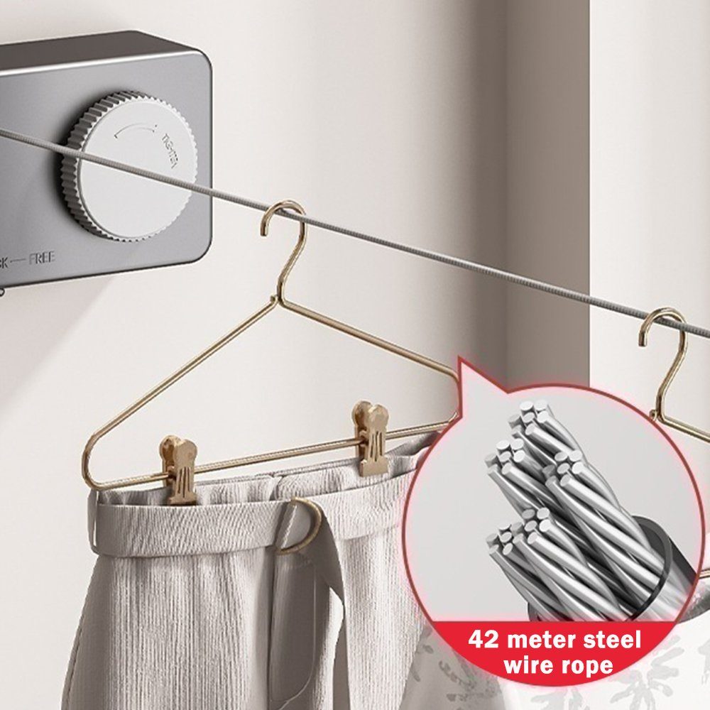 Blusmart Wand-Wäscheleine An Der Wand Montierte Ausziehbare Wäscheleine, Rostfreie