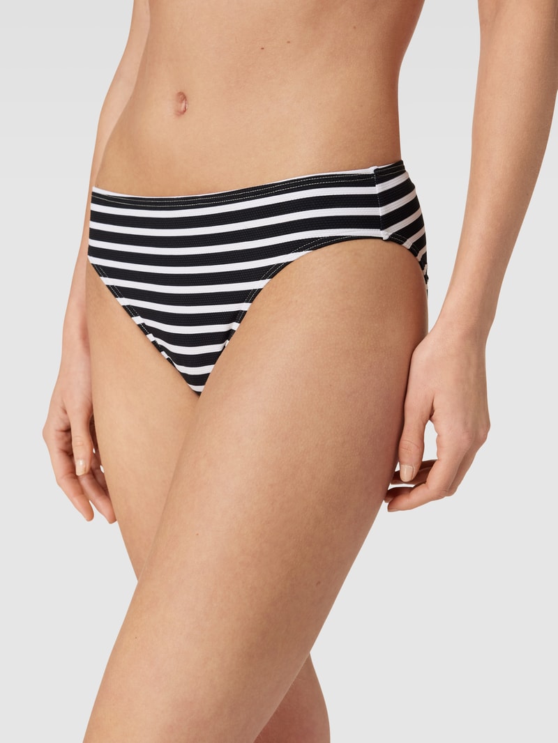 Bikini-Hose mit Streifenmuster Modell 'classic' in schwarz