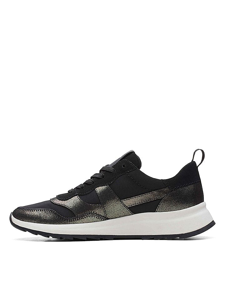 Clarks Leder-Sneakers in Schwarz günstig kaufen 40
