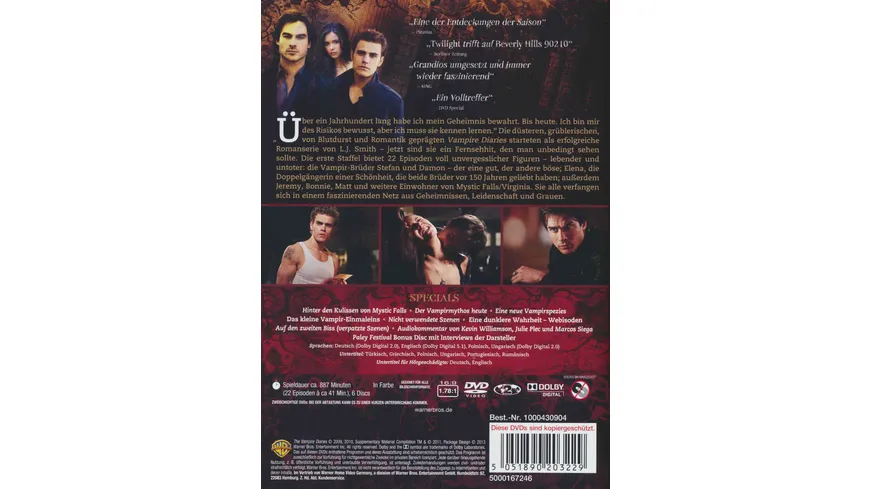 The Vampire Diaries - Staffel 1  [6 DVDs]