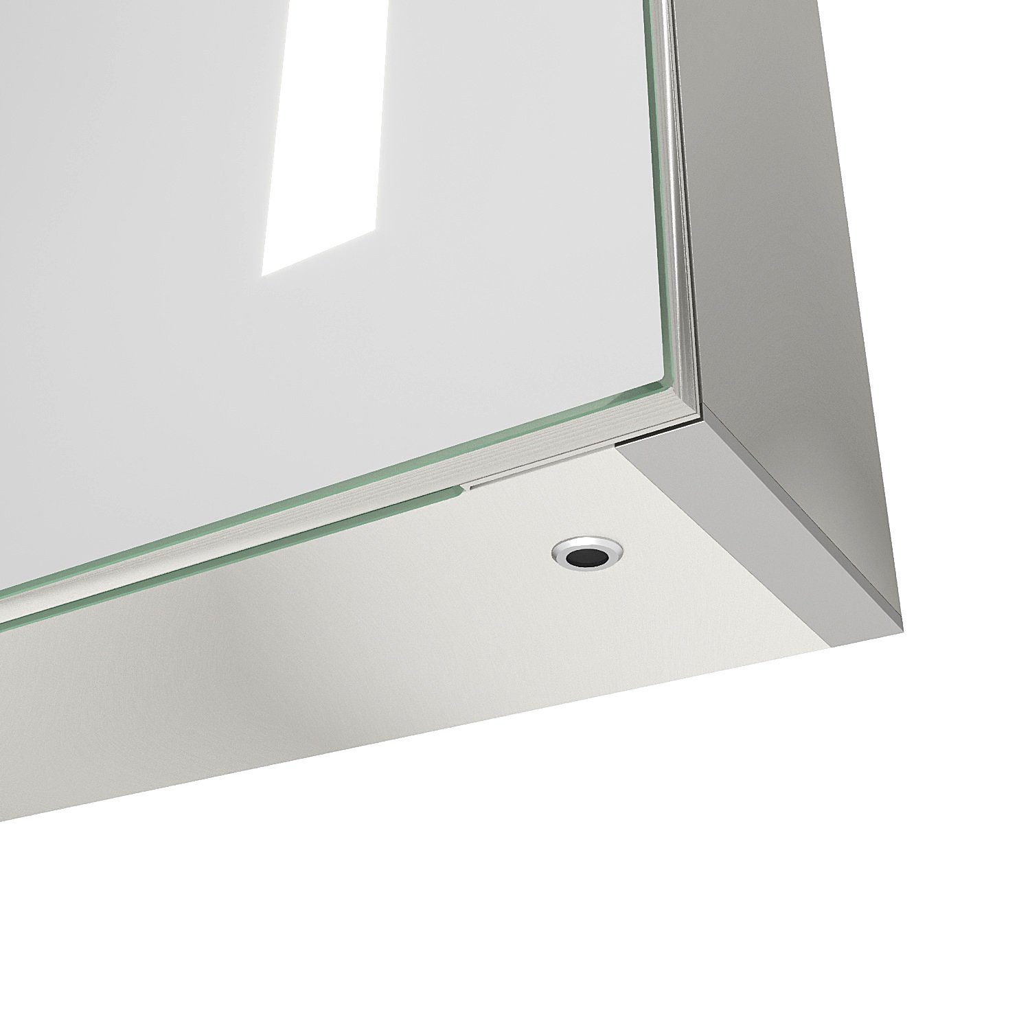AQUALAVOS Badezimmerspiegelschrank Bad Spiegelschrank mit LED Kaltweiß Beleuchtung IR Sensor Wandschrank 50x70 cm, mit 1 Türig, Doppelseitige Glasspiegel, Soft-Close-Funktion