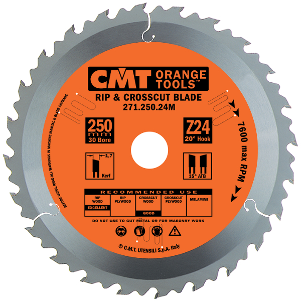 Lâmina de serra circular ultrafina CMT 271.136.18H com limitador de corte, 136 x 20 x 18 dentes.