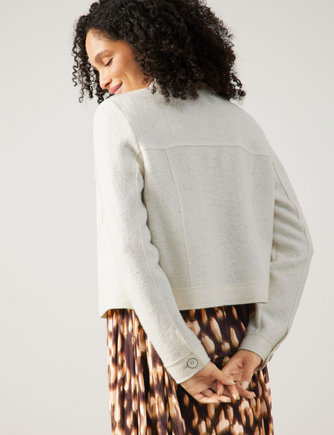Kastige Blazerjacke in Bouclé-Optik