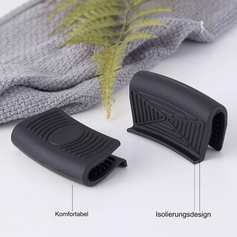 Tian Dee Topfhandschuhe 2 Paar Silikon Topflappen Griffhalter Handclip Haltbarer Topfgriff