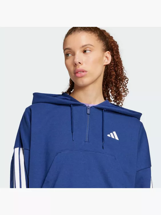 adidas Essentials 3-Streifen French Terry Quarter-Zip Hoodie