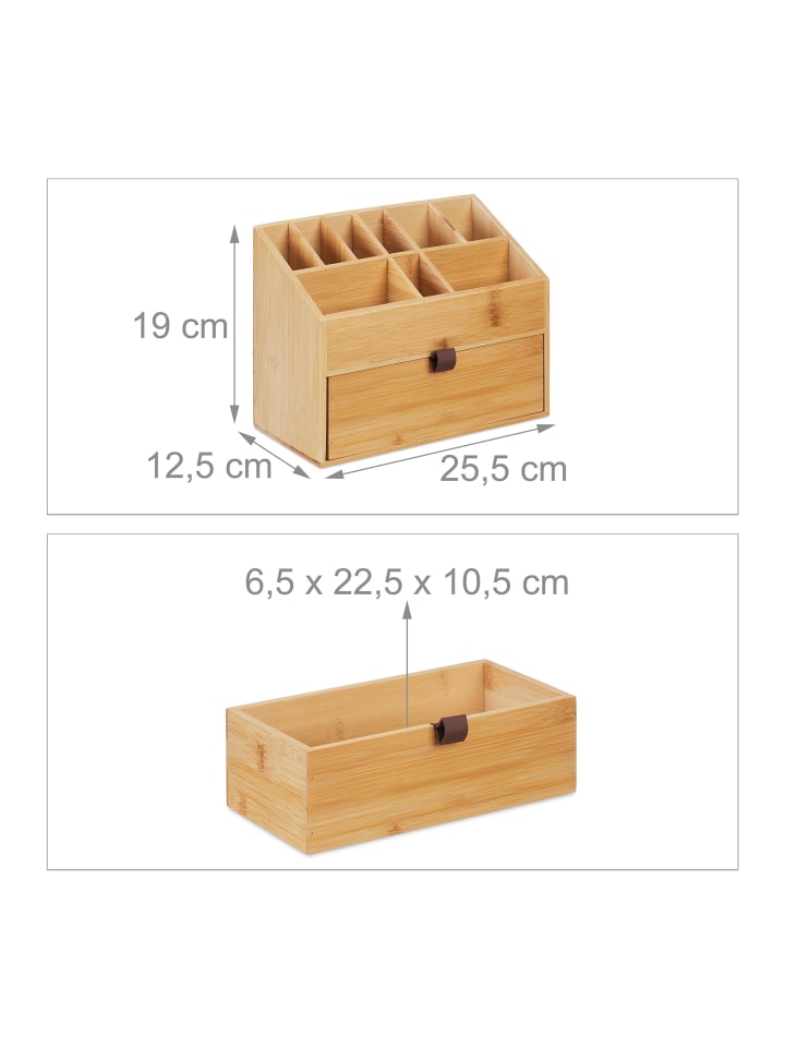 relaxdays Kosmetik Organizer in Natur - (B)25,5 x (H)19 x (T)12,5 cm günstig kaufen onesize