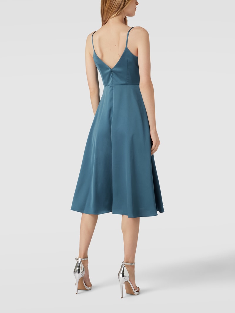 Cocktailkleid in Wickel-Optik in petrol