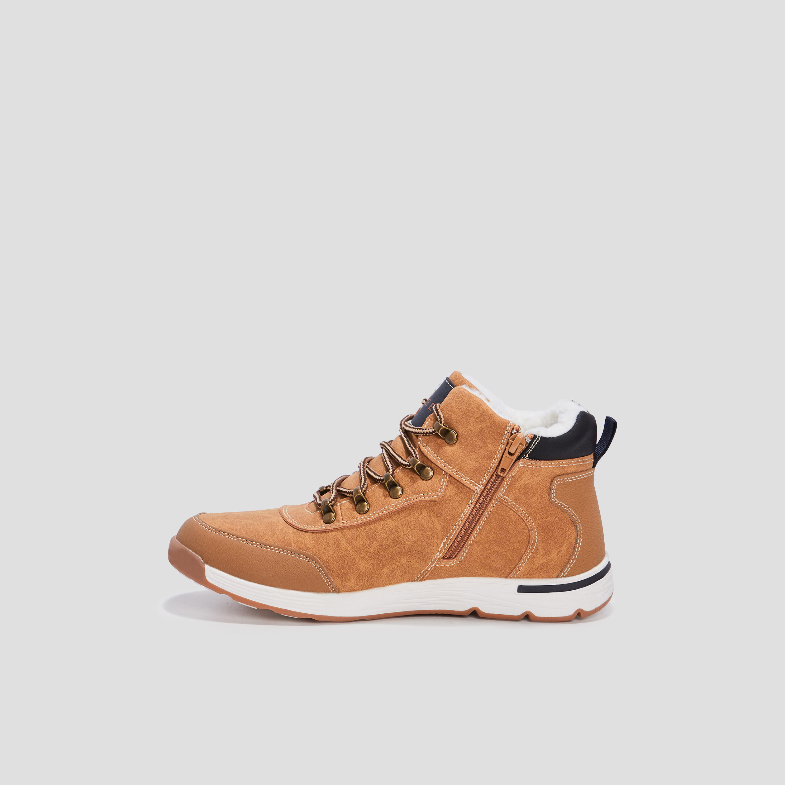 Baskets montantes zippées Creeks beige garçon | La Halle