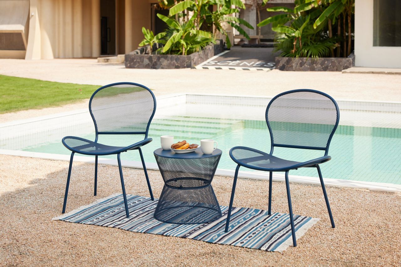 Happy Home Happy Home 3 tlg. modernes Bistro Set HGS58-DBL dunkelblau