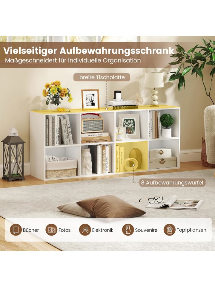 COSTWAY Bücherregal 121,5 x 29 x 61 cm in Weiß günstig kaufen onesize