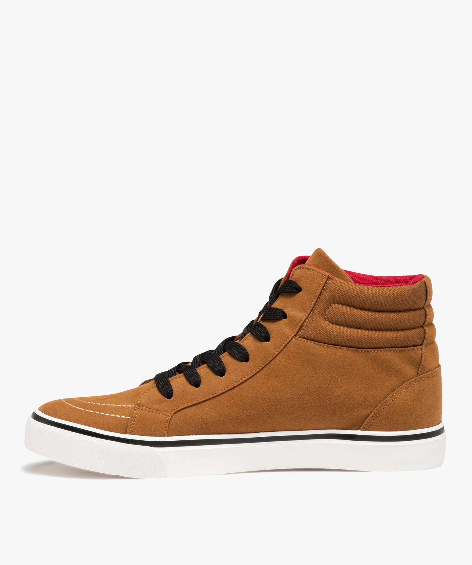 Baskets homme mid-cut en suédine à col rembourré camel | GEMO