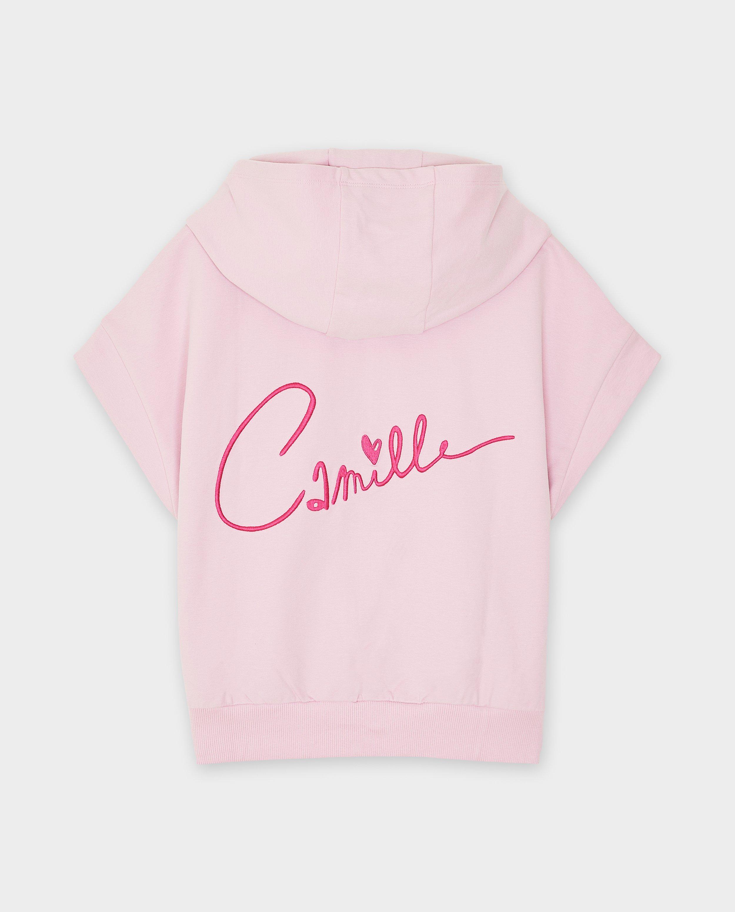 CAMILLE Hímzett feliratú pulóver, XS-XL világos rózsaszín