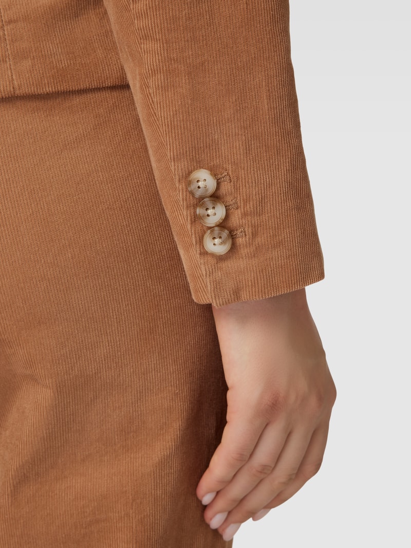 Blazer aus Cord mit Eingrifftaschen in camel