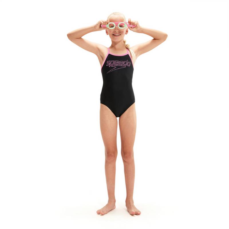 SPEEDO Logo Thinstrap Muscleback Badeanzug Mädchen