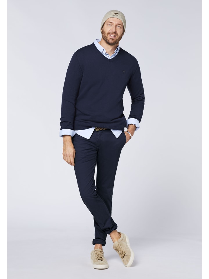 Polo Sylt Strickpullover in Blau günstig kaufen