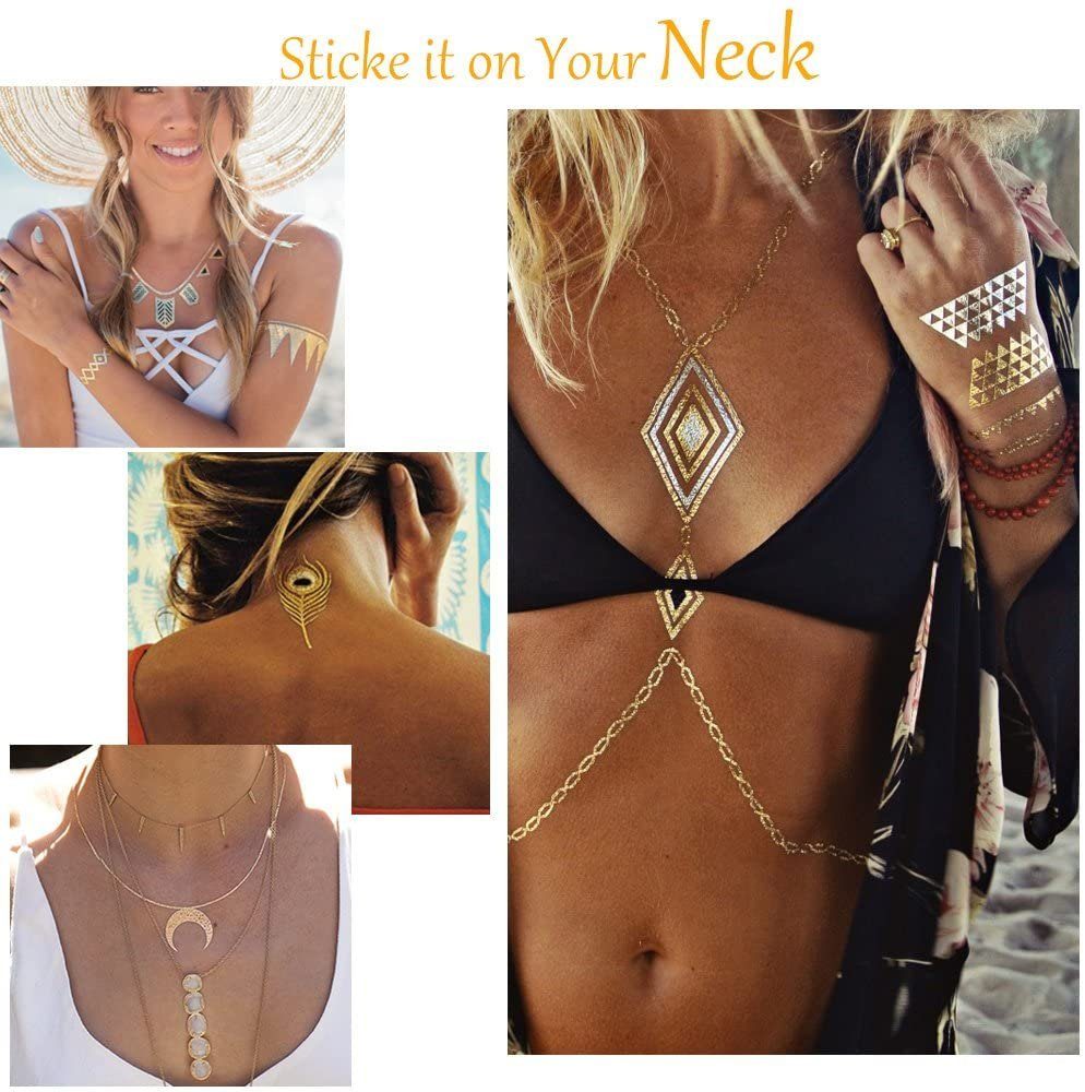 COOL-i ® Schmuck-Tattoo, Flash,Temporäre Klebetattoos 16 Blatt