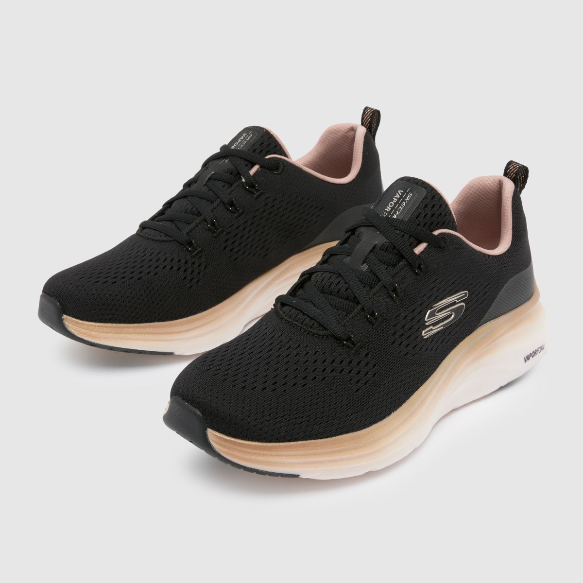 SKECHERS – Svarta, flerfärgade sneakers med ångskum