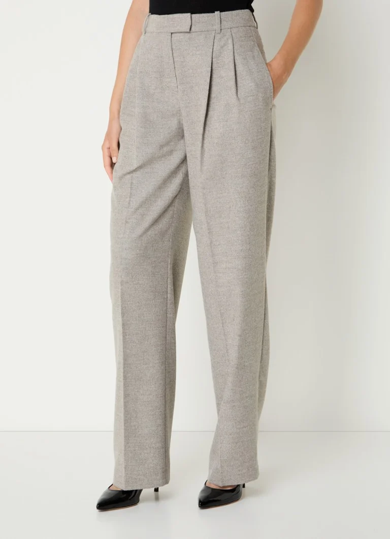 HUGO BOSS Tilda_Long2PT high waist straight fit trousers with heather pattern
