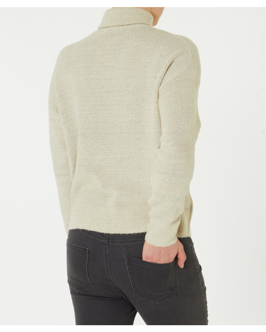 Rollkragenpullover mit Rippbündchen