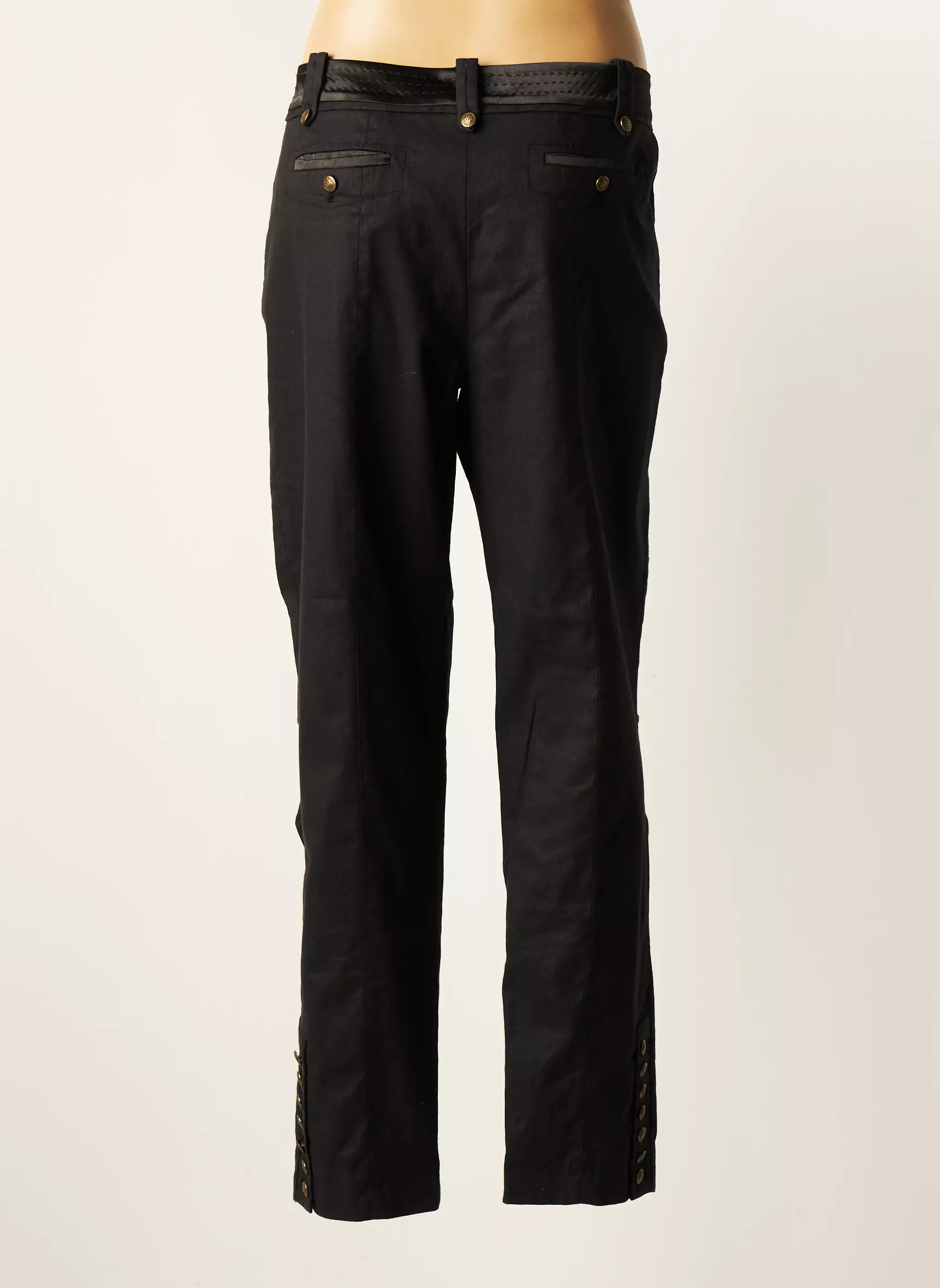 Bleu Blanc Rouge Pantalons Slim Femme couleur noir