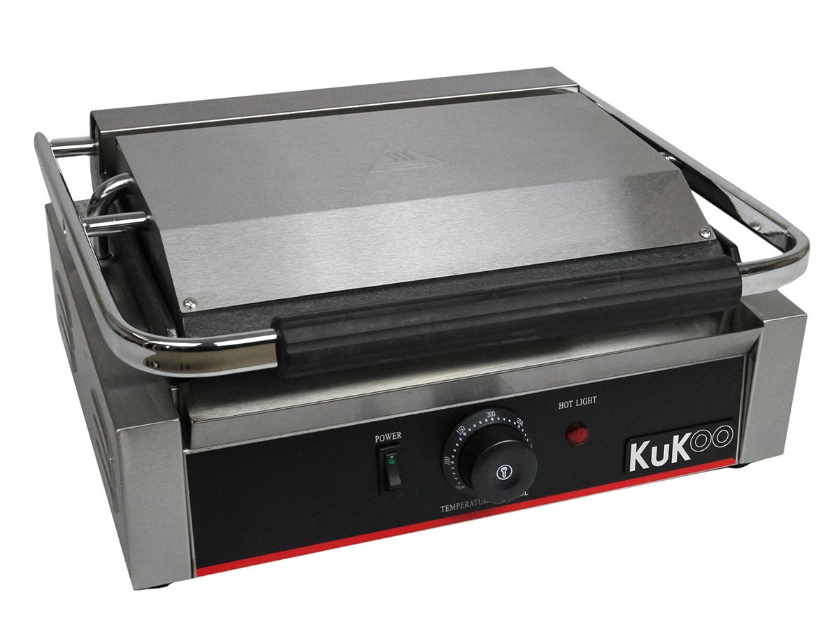KuKoo Edelstahl Panini Grill 1/2 glatt-1/2 gerillt