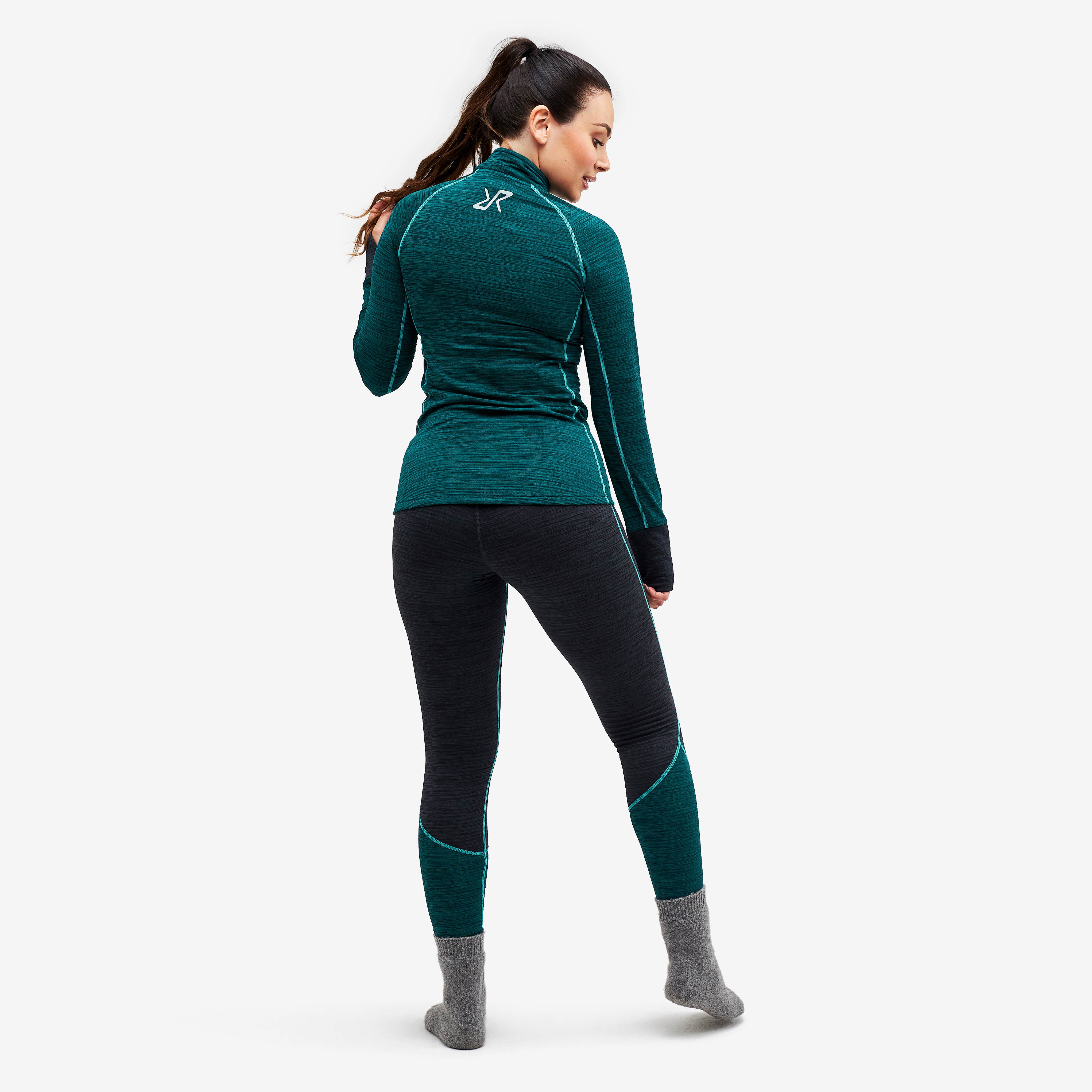Hiball Waffle Base Layer Set Femme Deep Teal