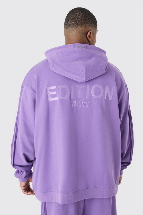 Plus Oversize Hoodie mit 1/4 Reißverschluss