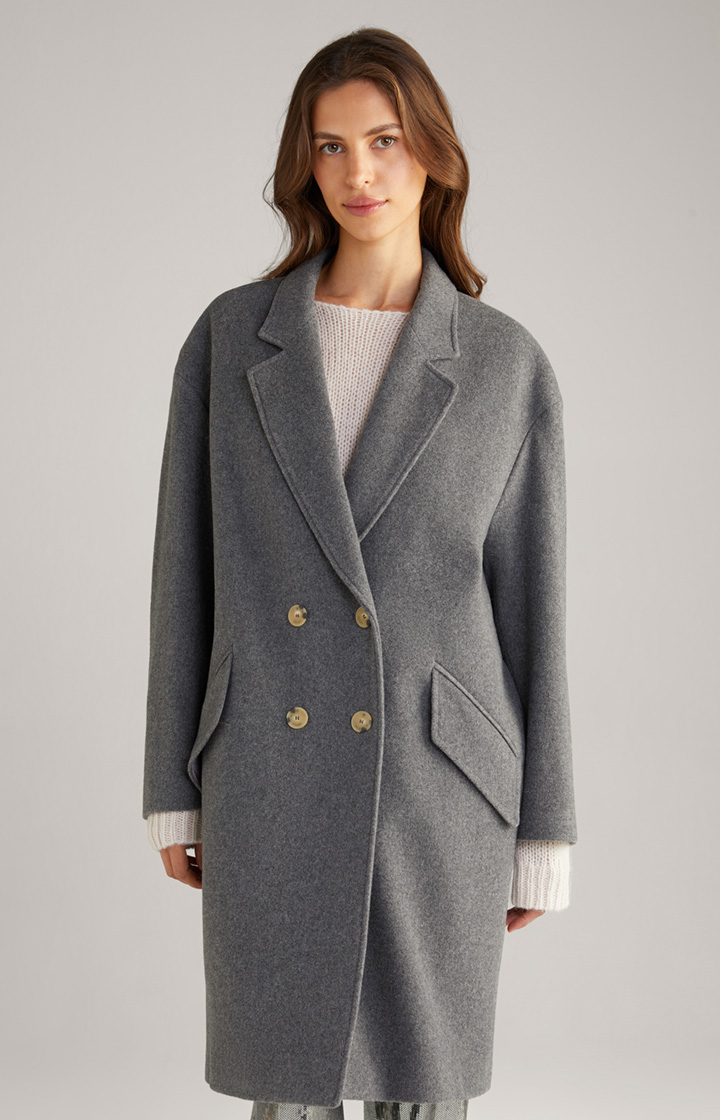 Wool-Mix-Mantel in Grau