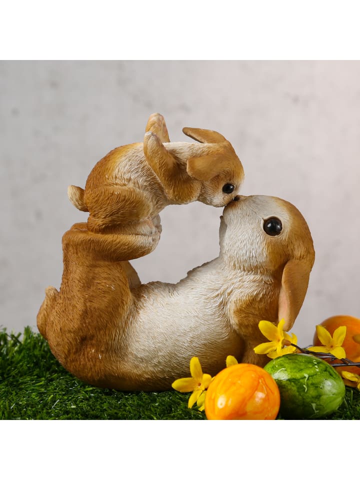 MARELIDA Spielende Hasen Osterhase sitzend Dekofigur H: 16,5cm in braun günstig kaufen onesize