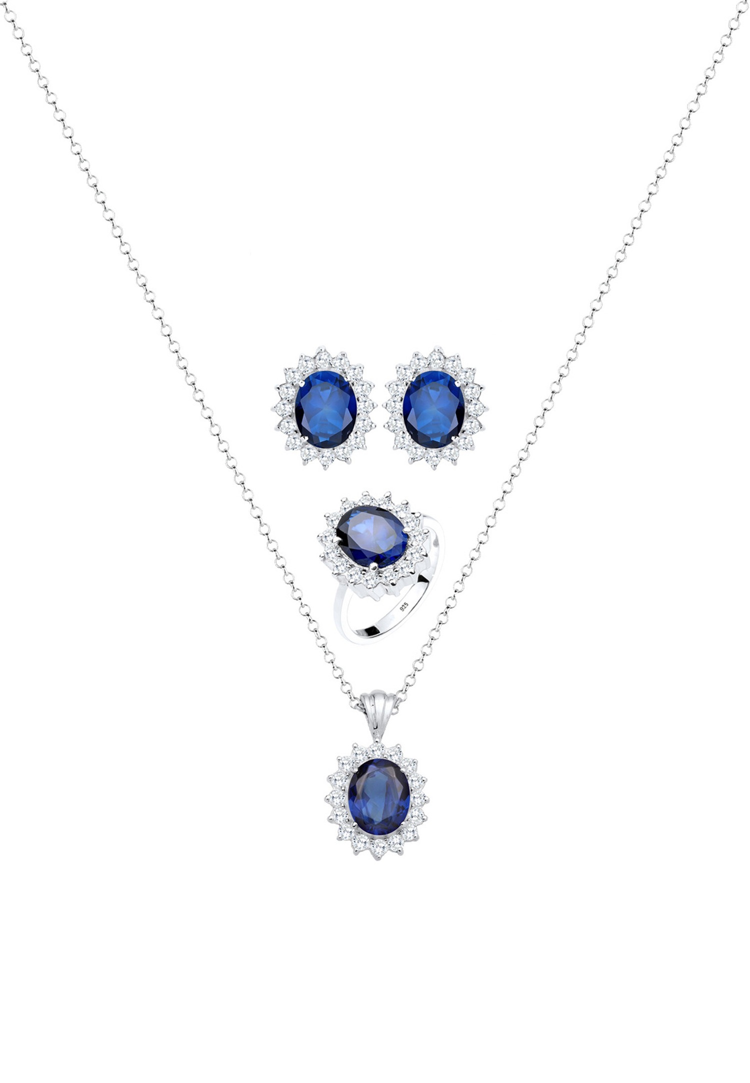 Elegante ciondolo da donna Elli con cristalli di zirconi cubici in argento sterling 925