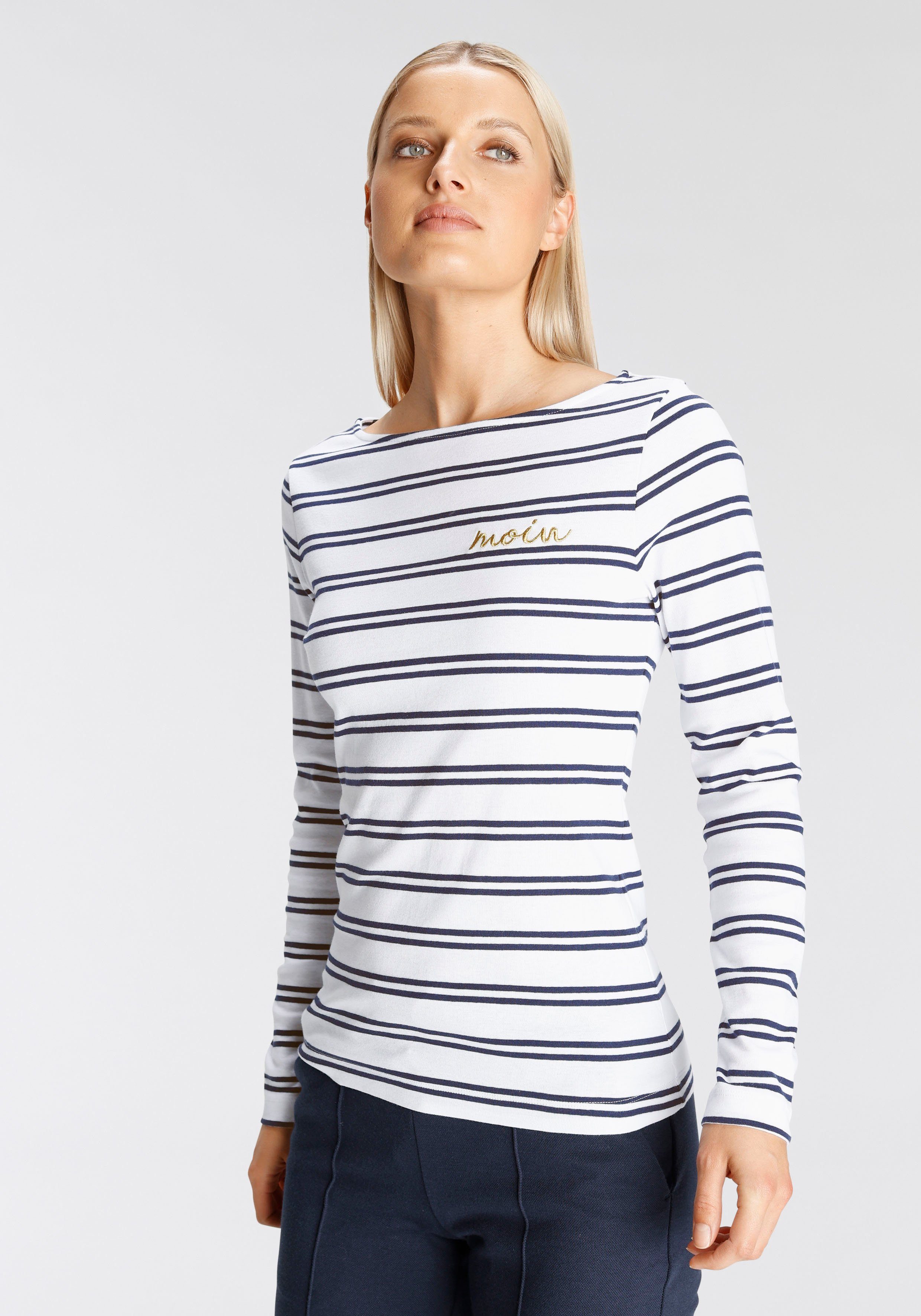 DELMAO Langarmshirt mit bestickten Grüßen - NEUE MARKE!