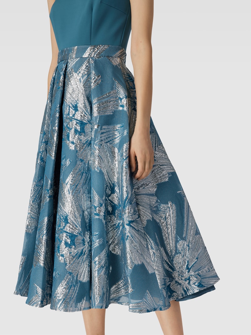 Cocktailkleid mit Effektgarn in bleu