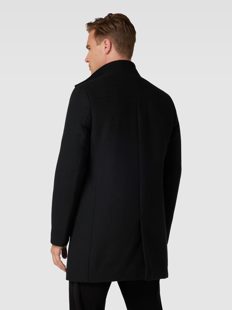 Kurzmantel mit Knopfleiste in schwarz