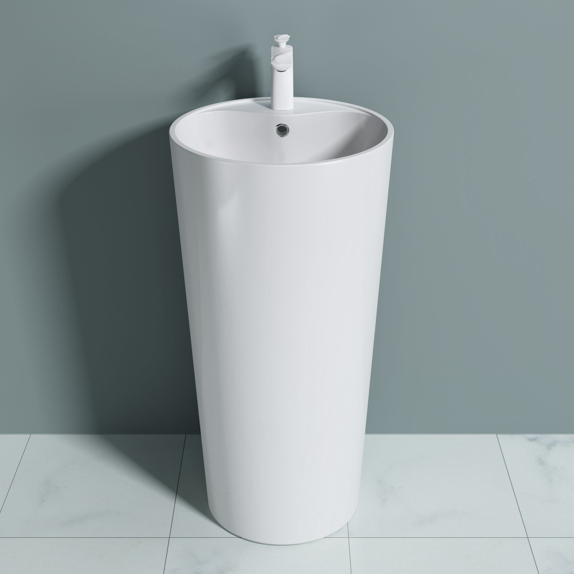 doporro Waschbecken doporro 45x45x90cm Design Standwaschbecken Col35 Gussmarmor Waschsäule