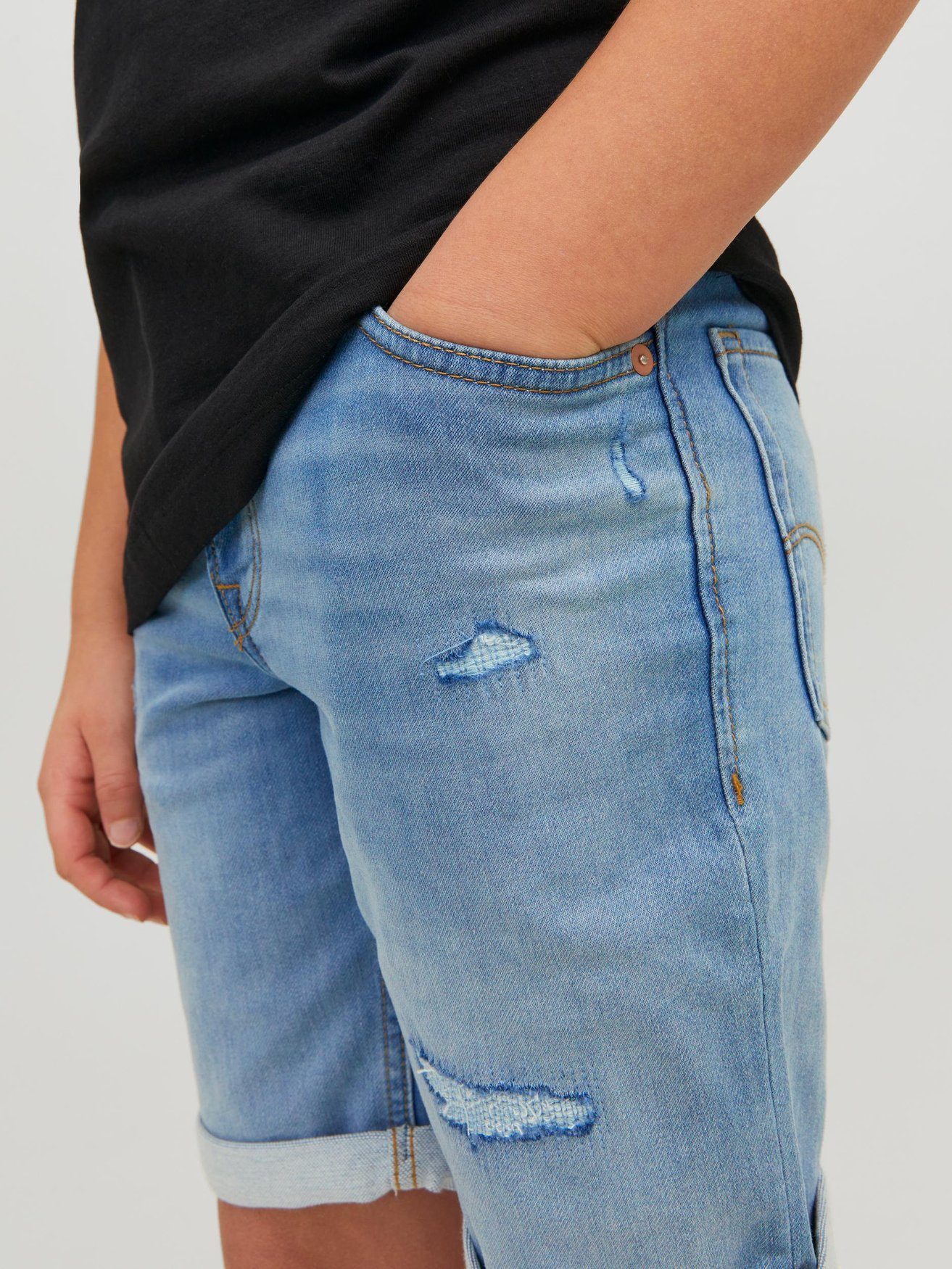 Jack & Jones Shorts Knielange Jeans Shorts JJIRICK 6000 in Blau