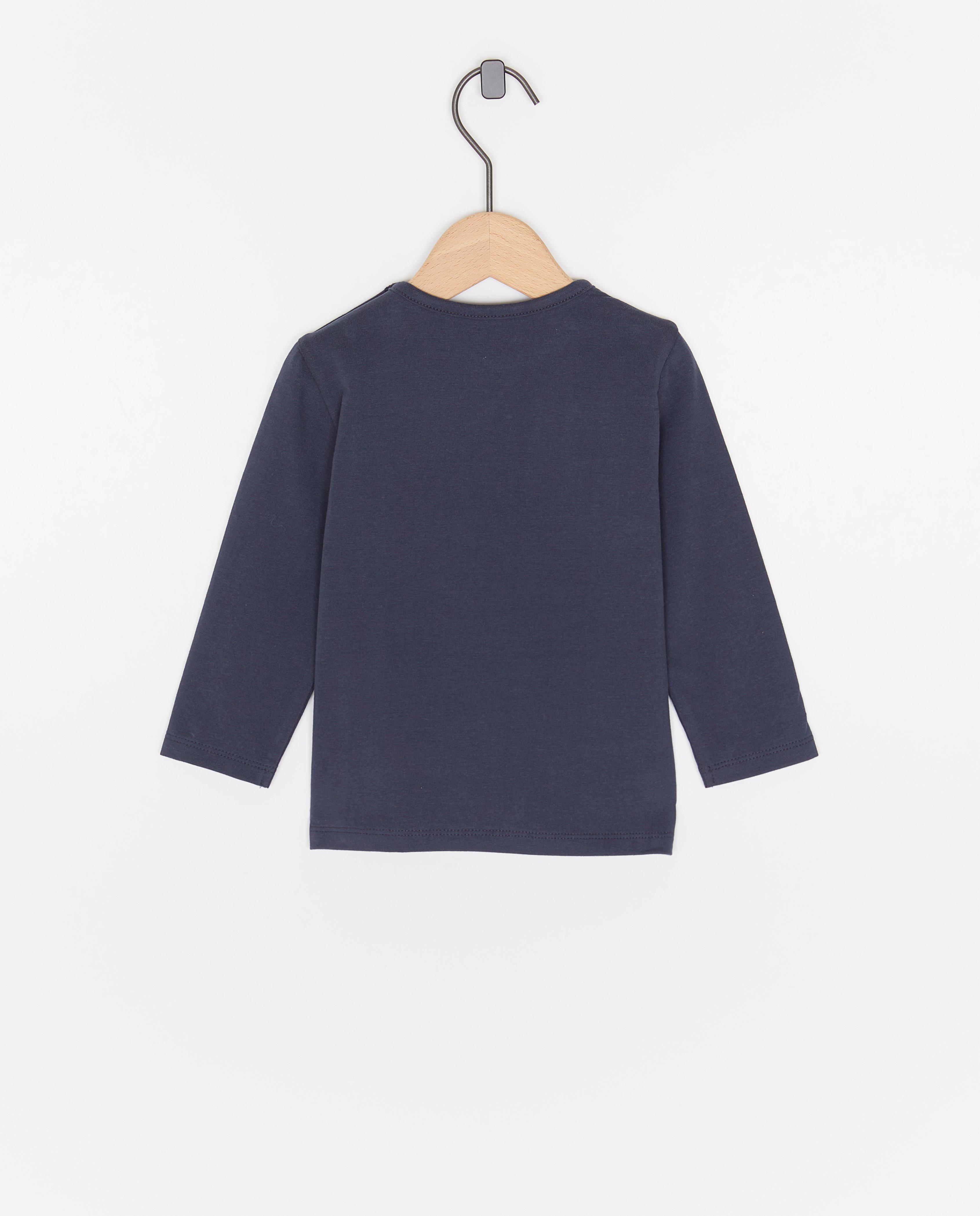 Tricou cu mânecă lungă Cuddles and Smiles cu inscripție, Poppemie albastru închis