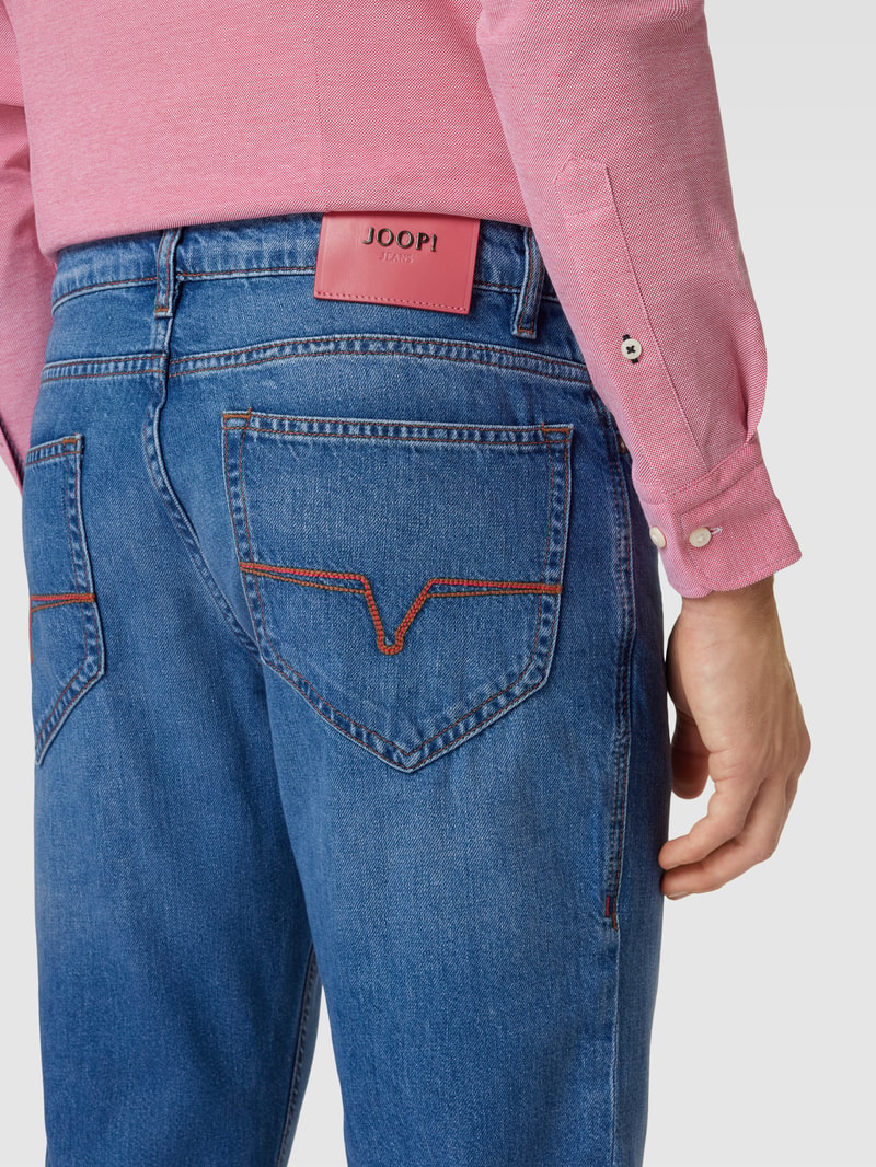 Skinny Fit Jeans im 5-Pocket-Design Modell 'Mitch' in blau