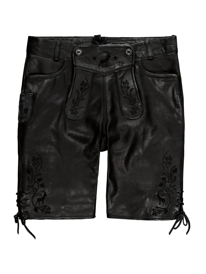 JP1880 Lederhose in schwarz günstig kaufen