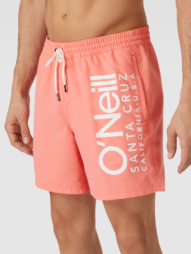 Badehose mit Motiv-Print Modell 'Original Cali 16 Shorts' in koralle