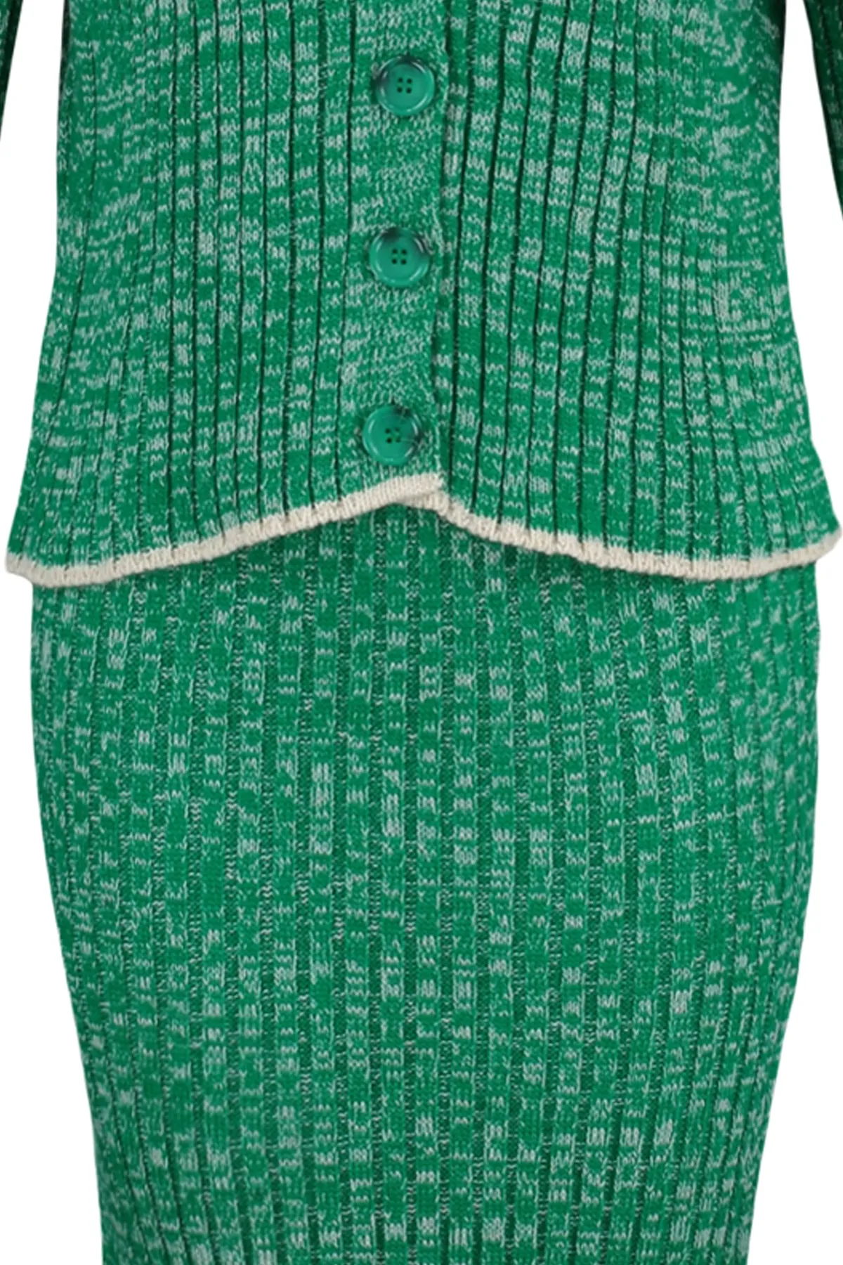 Trendyol Collection  Grünes Strickoberteil und -unterteil mit Farbverlauf-Muster TWOAW23AU00192