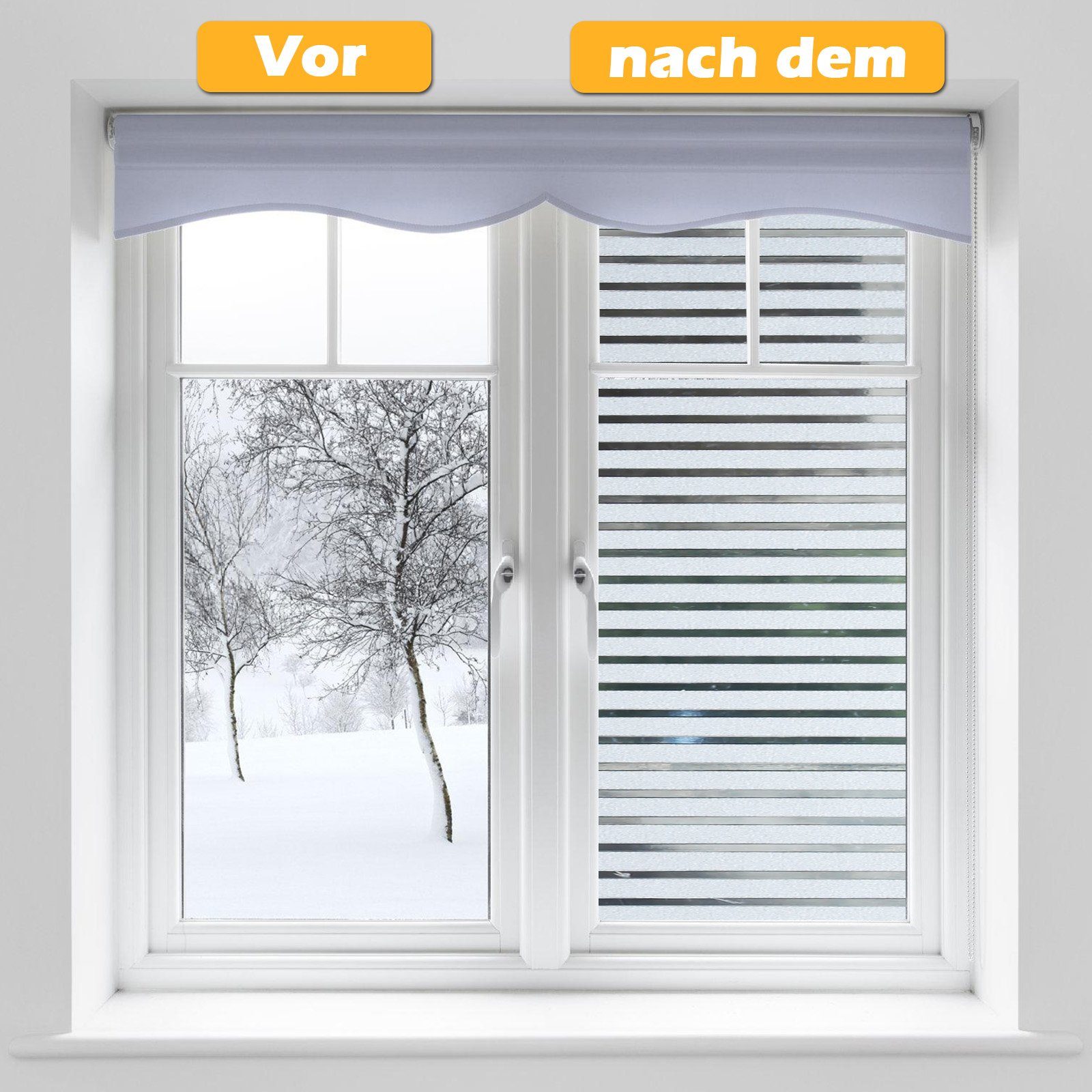 Fensterfolie Fensterfolie Milchglasfolie Sichtschutzfolie Fenster Selbstklebend, TolleTour