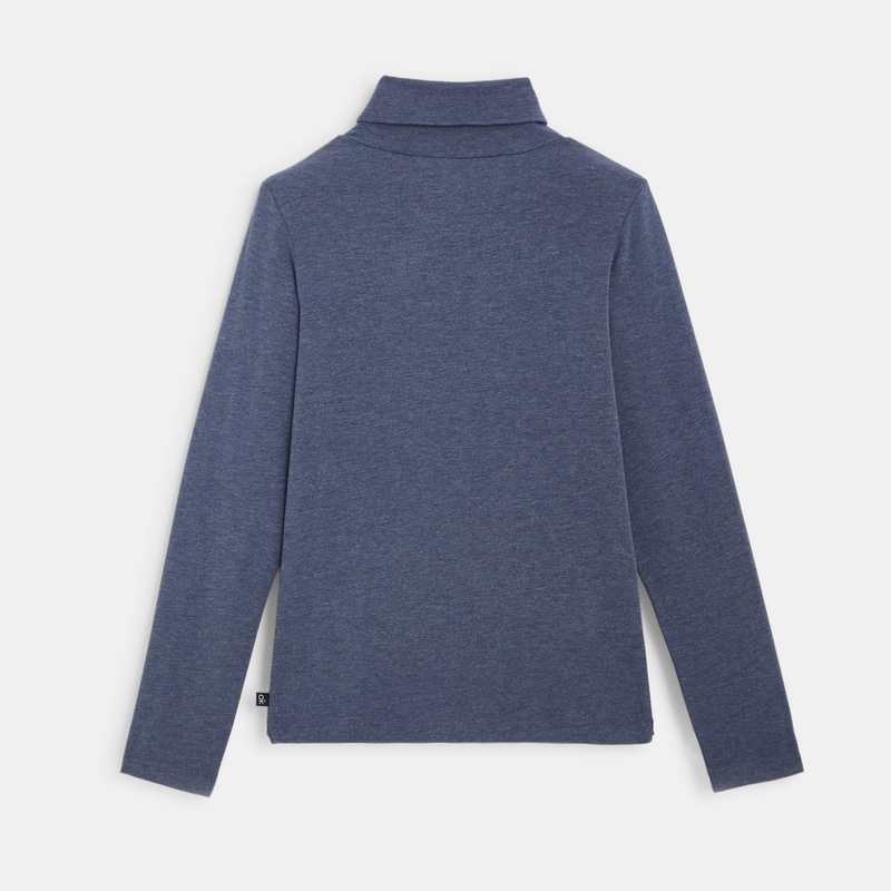 T-shirt stretch col roulé uni bleu garçon
