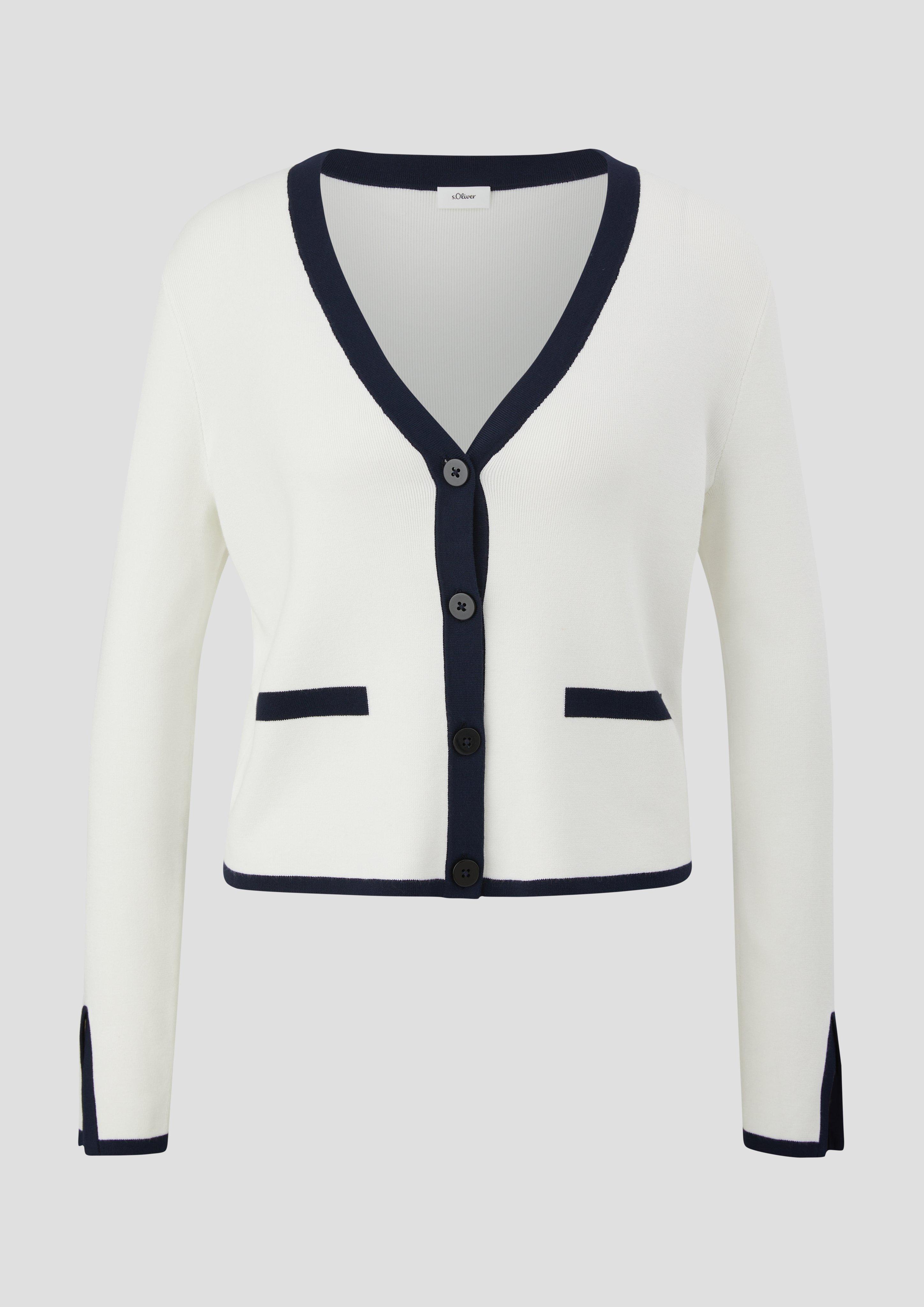 Strickjacke mit Kontrast-Details  2140485-0200