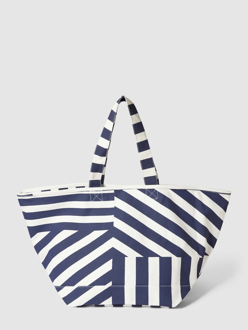 Shopper mit Allover-Muster in dunkelblau