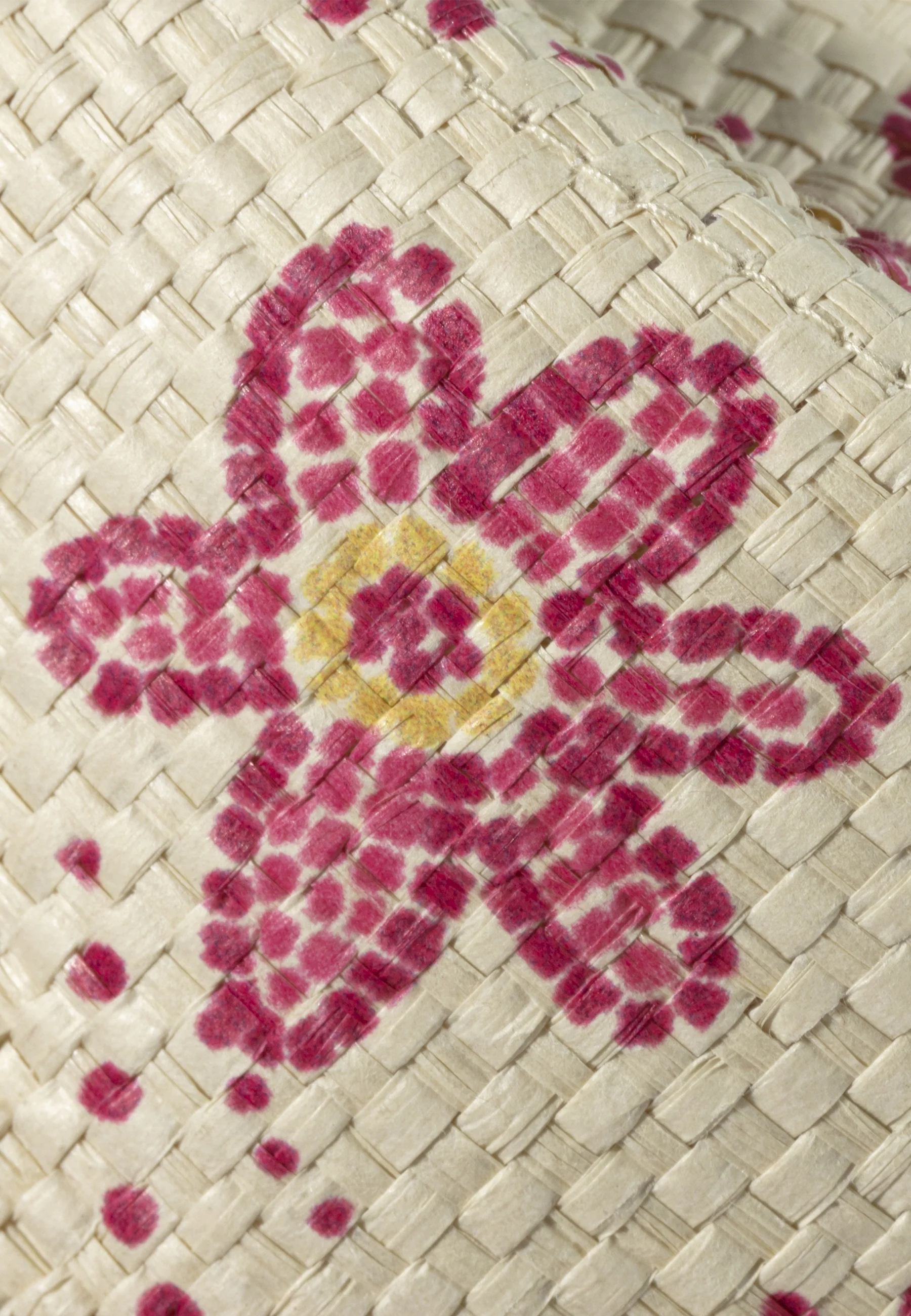 Strohhut bedruckt mit sommerlichem Blumenprint