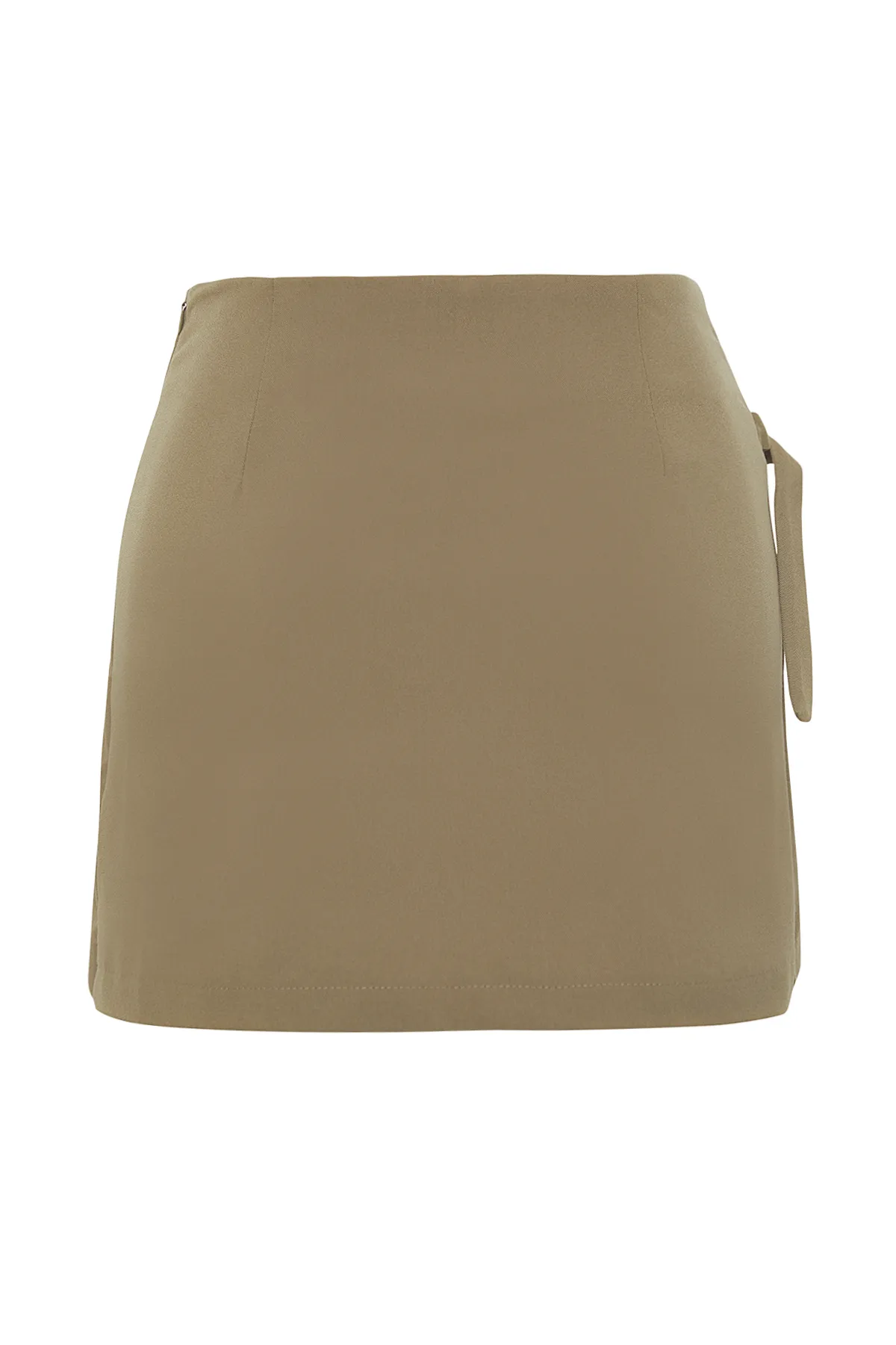 Trendyol Collection  Steinfarbener, zweireihiger, gewebter Shorts-Rock mit Schnalle und detailliertem Verschluss TWOSS24SR00061